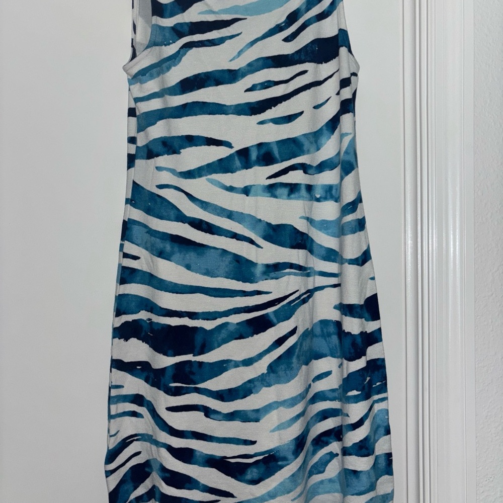 Tommy Bahama Darcy  size XS Blue and White Zanzebra Zebra Print Dress